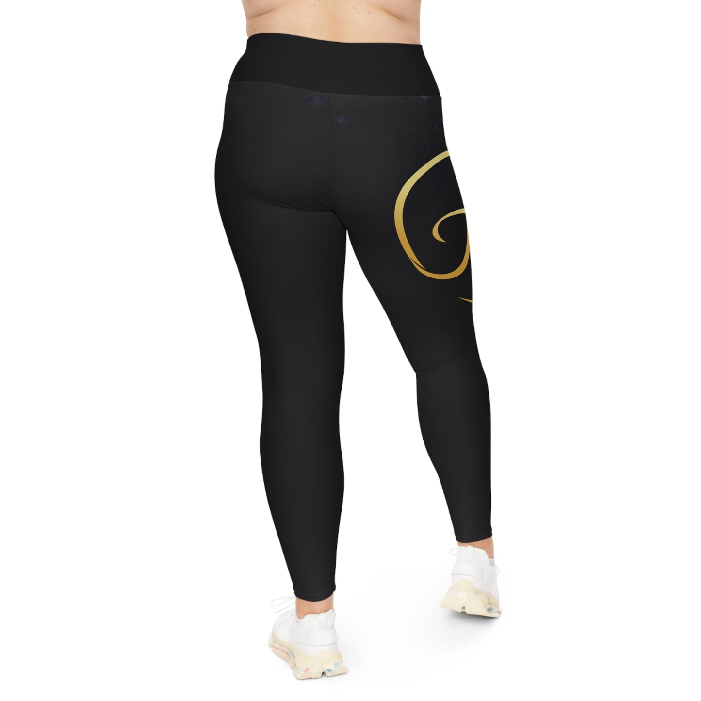 FTE Black Chic Plus Size Leggings, Stylish Activewear, Trendy Workout Pants, Everyday Comfort, Fashionable Athleisure, Great for Travel