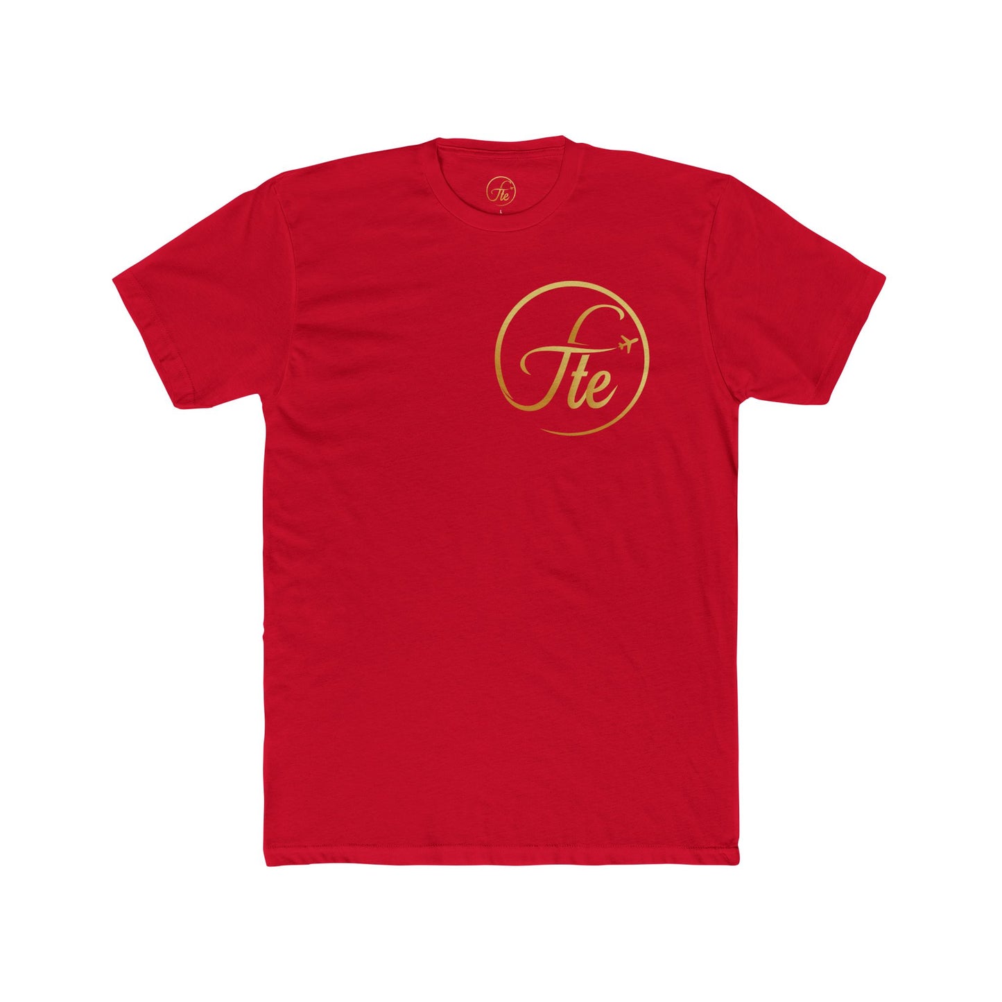 FTE Travel-Inspired Unisex Cotton Crew Tee with Aeroplane Design