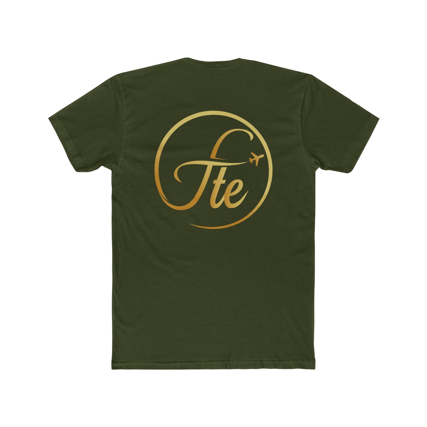 FTE Travel-Inspired Unisex Cotton Crew Tee with Aeroplane Design