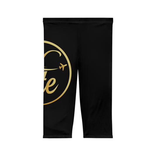 FTE Black Chic Women's Capri Leggings with Gold Affirmation, Comfortable Athleisure, Motivational Activewear, Perfect for Casual Outfits, Gifts [...]