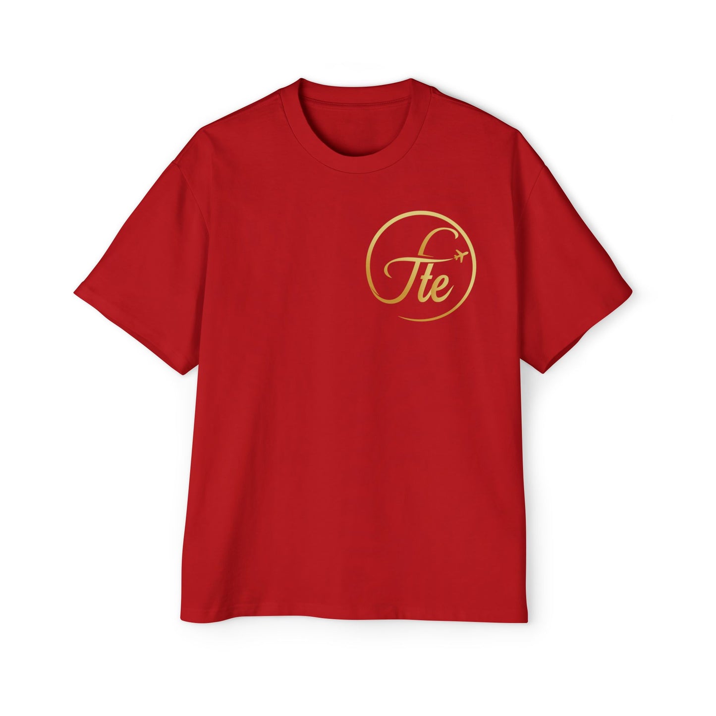 FTE Men's Heavy Oversized Tee - Stylish Travel-Inspired Shirt with Airplane Design