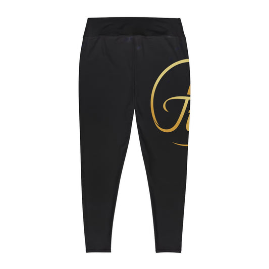 FTE Black Chic Plus Size Leggings, Stylish Activewear, Trendy Workout Pants, Everyday Comfort, Fashionable Athleisure, Great for Travel