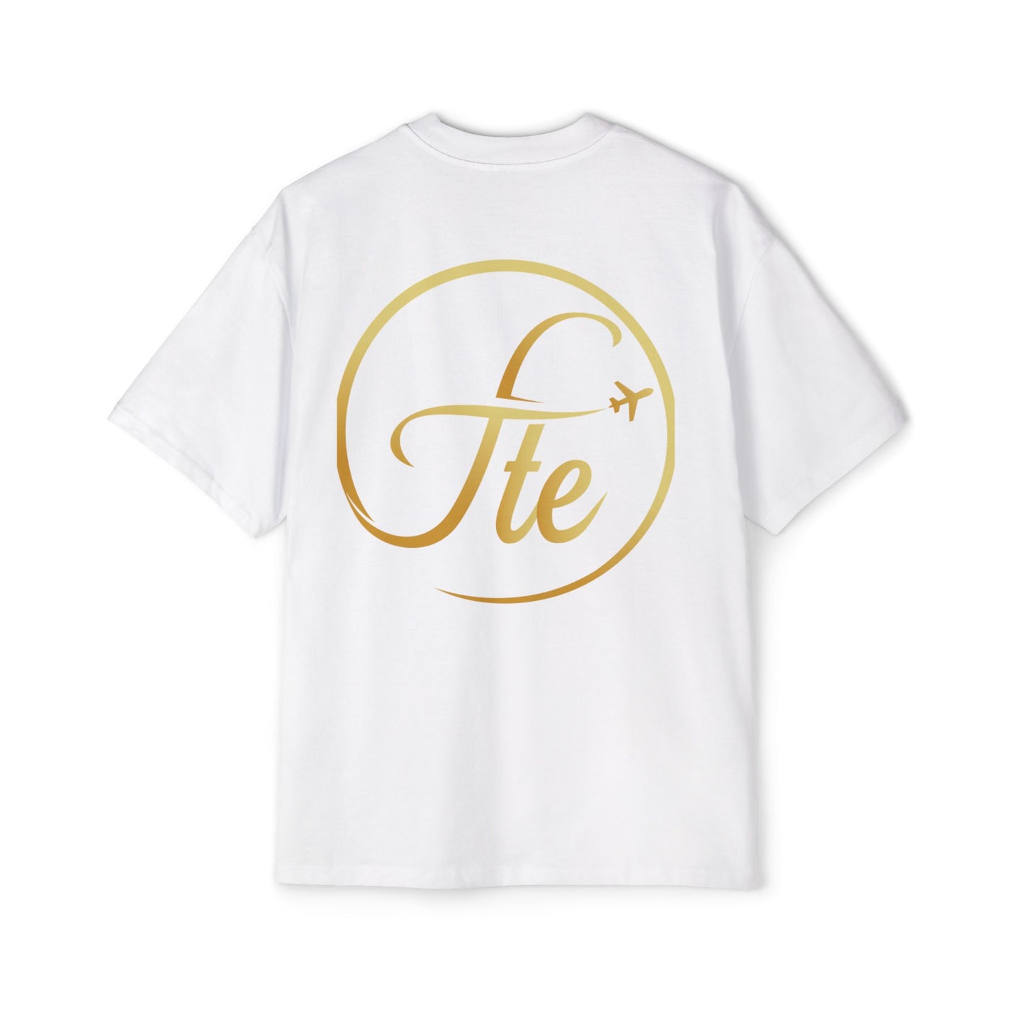 FTE Men's Heavy Oversized Tee - Stylish Travel-Inspired Shirt with Airplane Design
