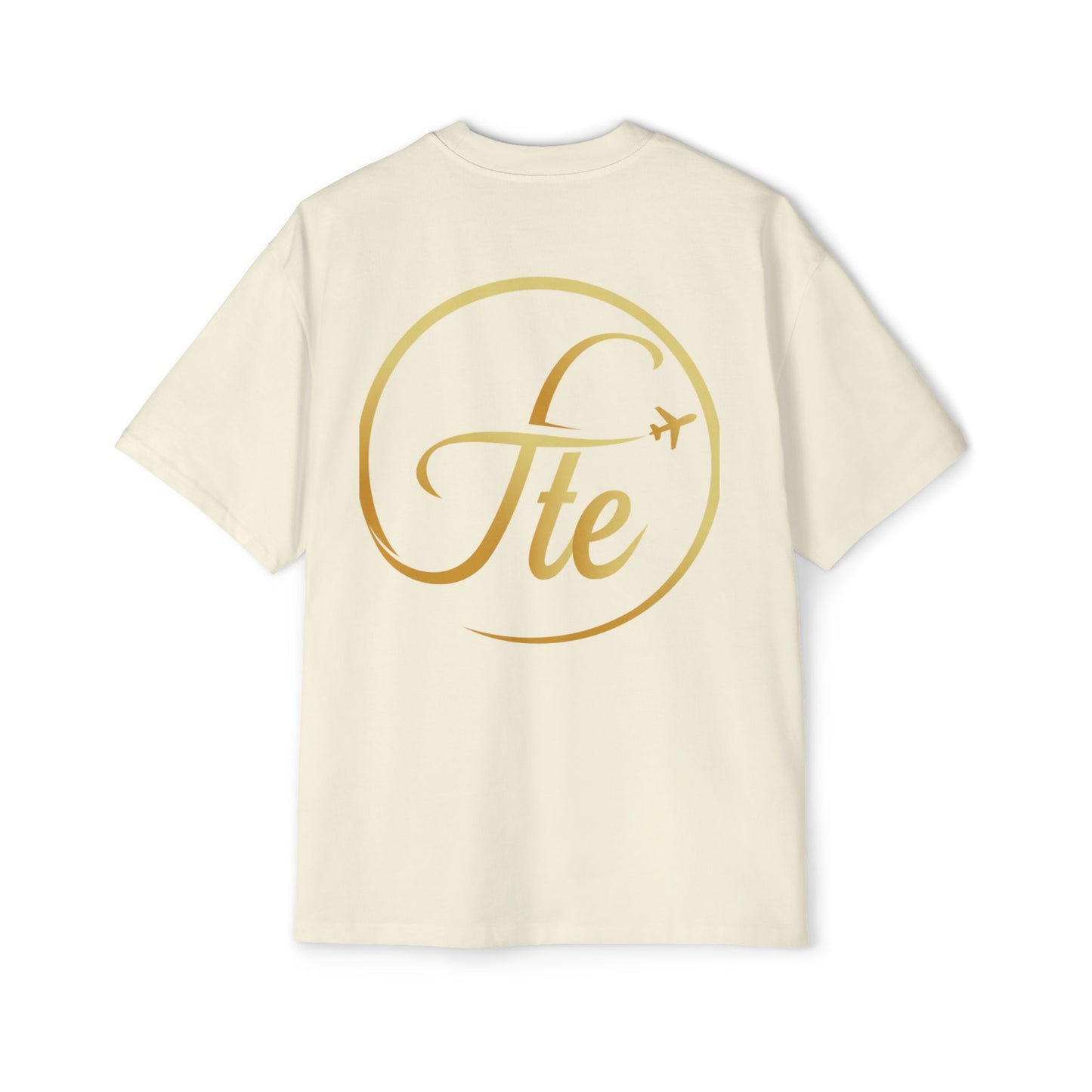 FTE Men's Heavy Oversized Tee - Stylish Travel-Inspired Shirt with Airplane Design