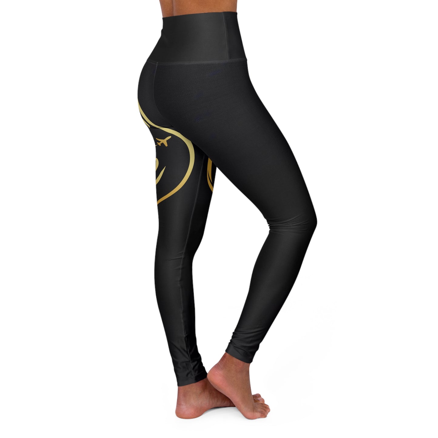 FTE Black Elegant High Waisted Yoga Leggings, Fitness Apparel, Activewear, Workout Leggings, Stylish Athleisure, Daily Comfort