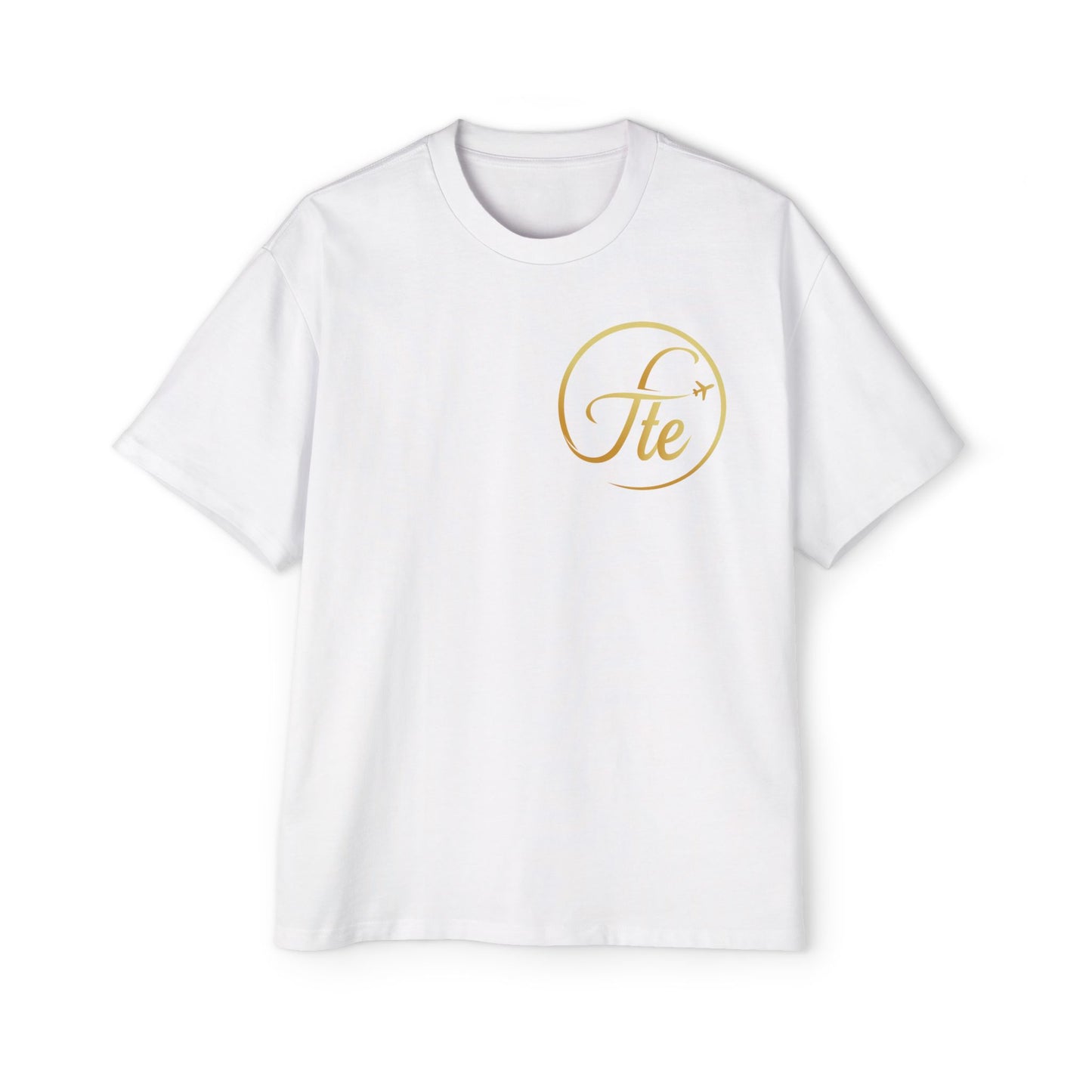 FTE Men's Heavy Oversized Tee - Stylish Travel-Inspired Shirt with Airplane Design
