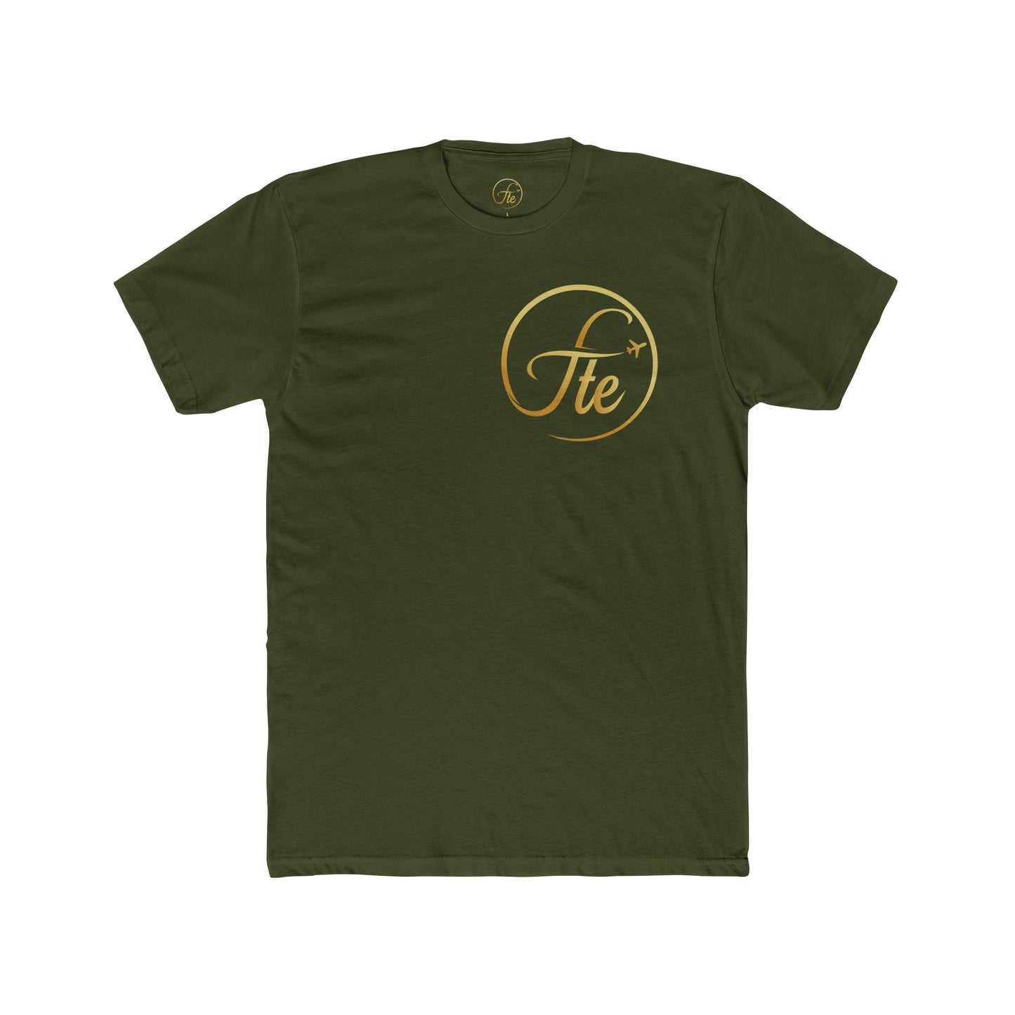 FTE Travel-Inspired Unisex Cotton Crew Tee with Aeroplane Design