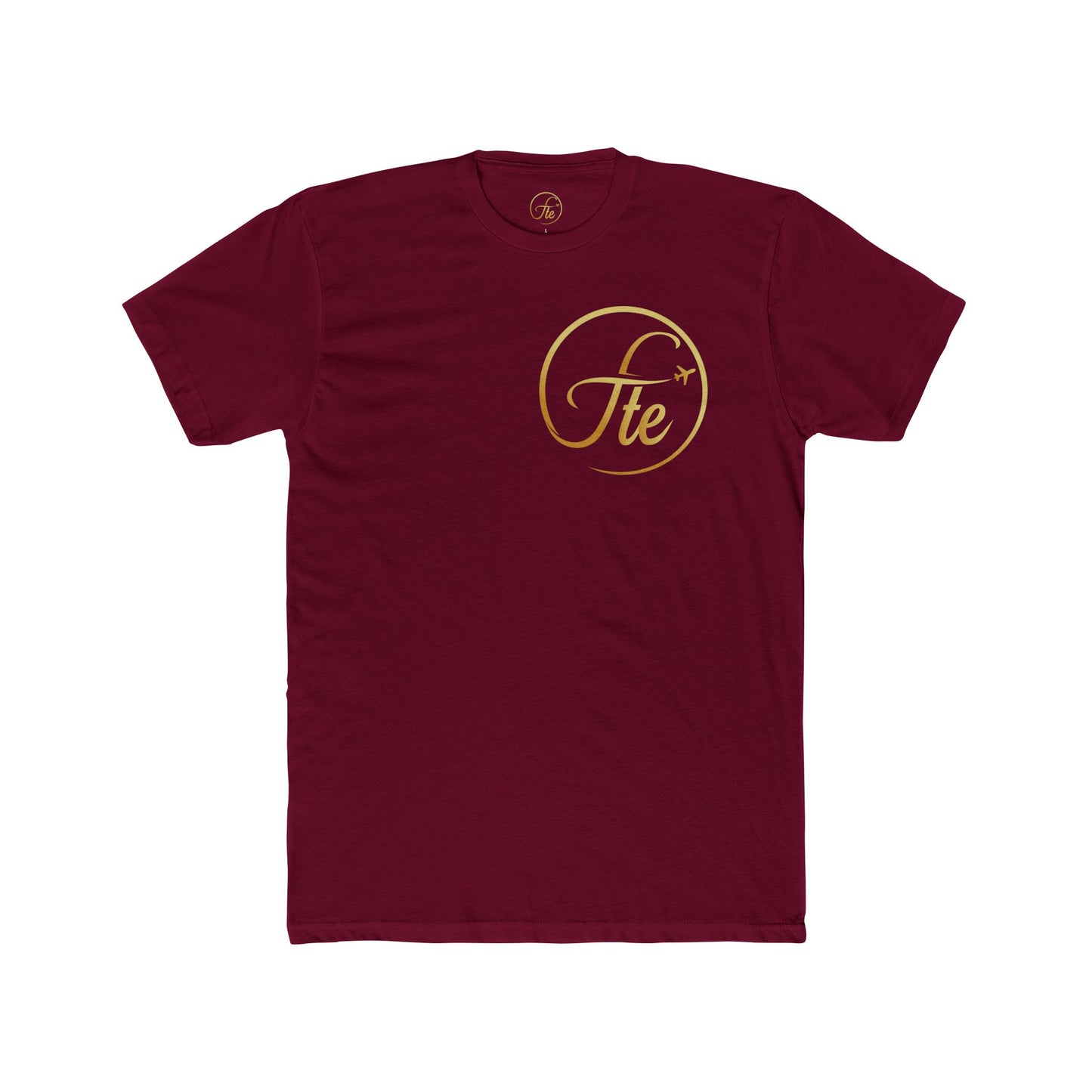FTE Travel-Inspired Unisex Cotton Crew Tee with Aeroplane Design