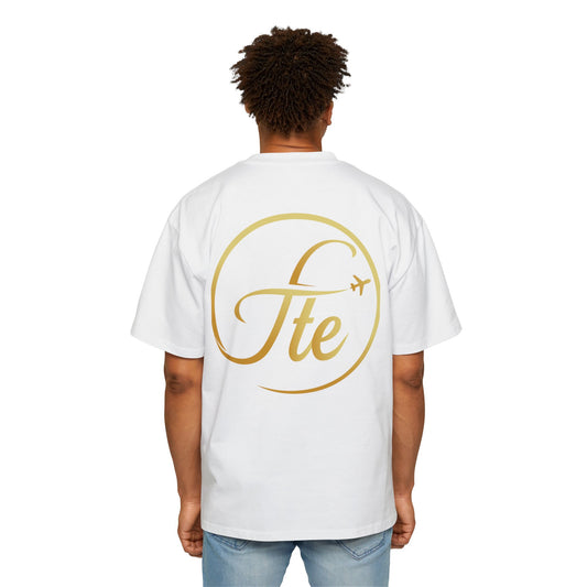 FTE Men's Heavy Oversized Tee - Stylish Travel-Inspired Shirt with Airplane Design