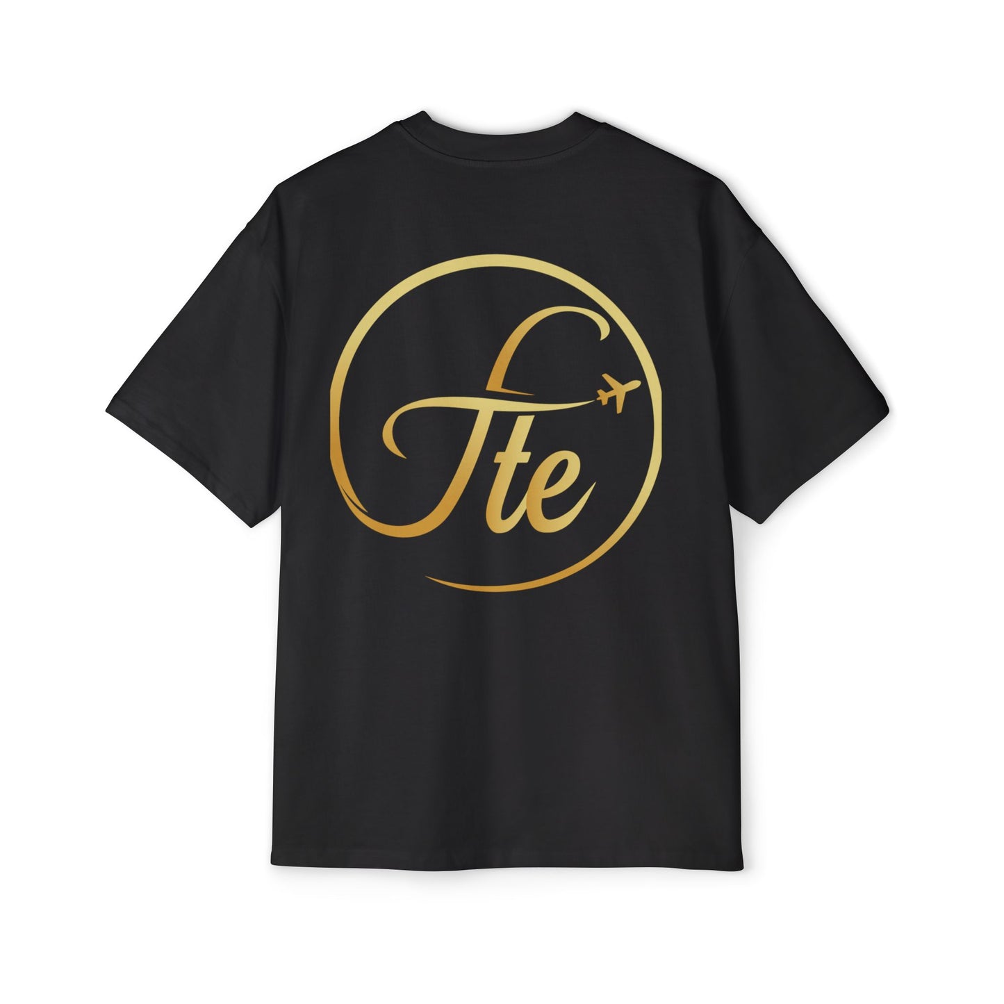FTE Men's Heavy Oversized Tee - Stylish Travel-Inspired Shirt with Airplane Design
