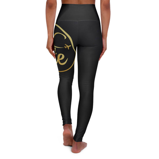 FTE Black Elegant High Waisted Yoga Leggings, Fitness Apparel, Activewear, Workout Leggings, Stylish Athleisure, Daily Comfort