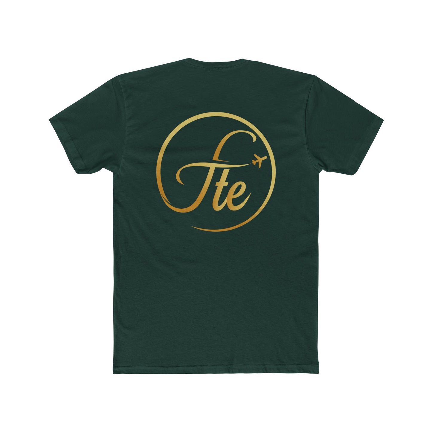FTE Travel-Inspired Unisex Cotton Crew Tee with Aeroplane Design