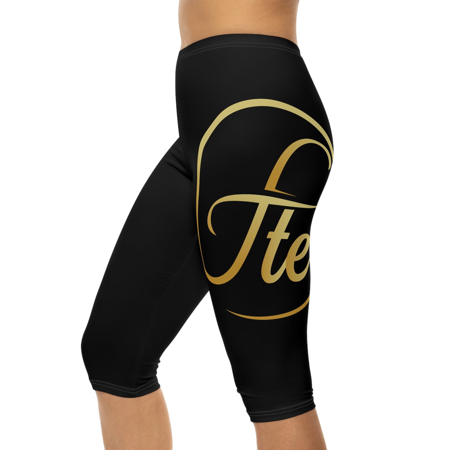 FTE Black Chic Women's Capri Leggings with Gold Affirmation, Comfortable Athleisure, Motivational Activewear, Perfect for Casual Outfits, Gifts [...]