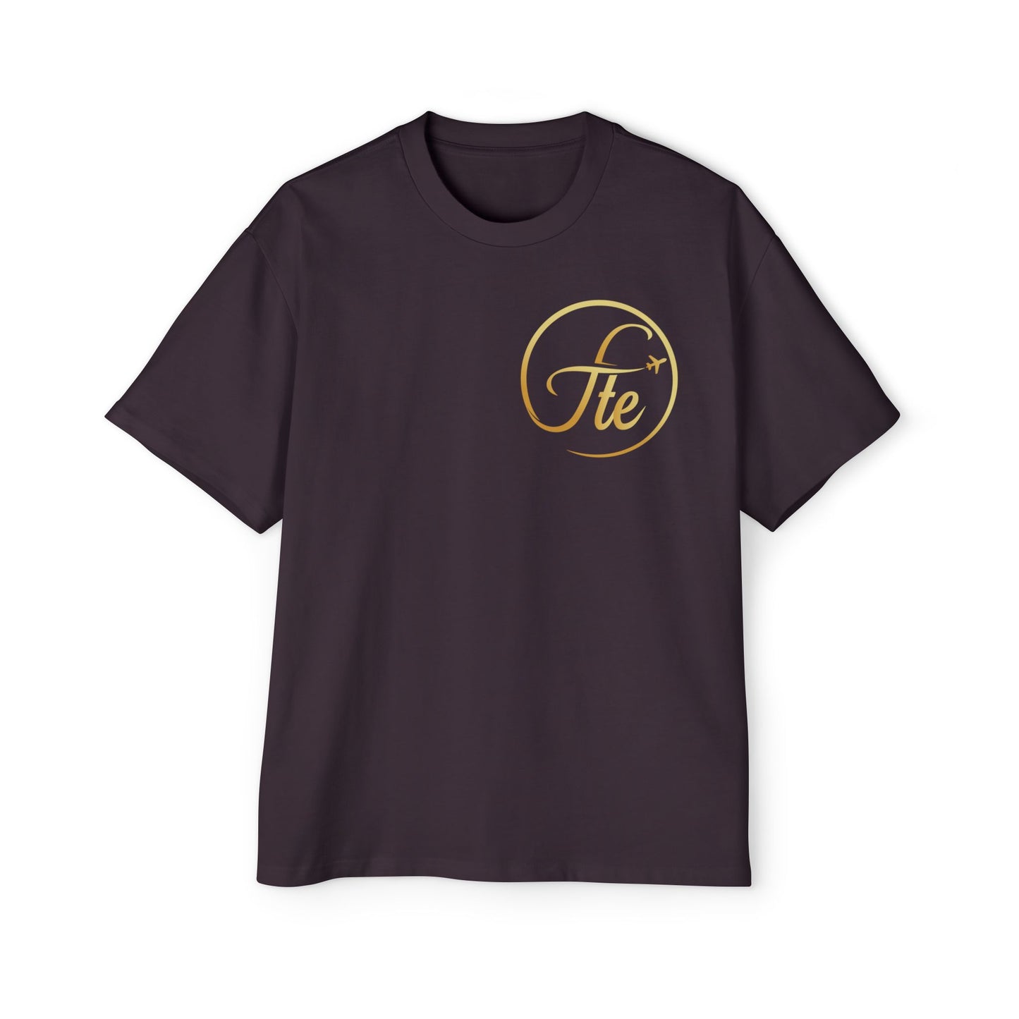 FTE Men's Heavy Oversized Tee - Stylish Travel-Inspired Shirt with Airplane Design