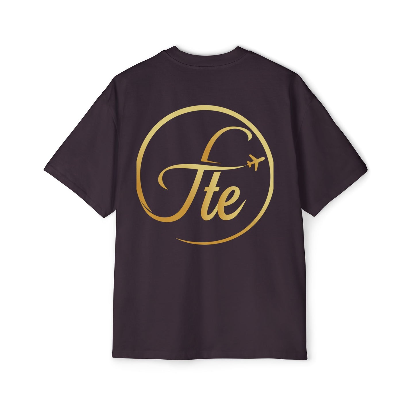 FTE Men's Heavy Oversized Tee - Stylish Travel-Inspired Shirt with Airplane Design