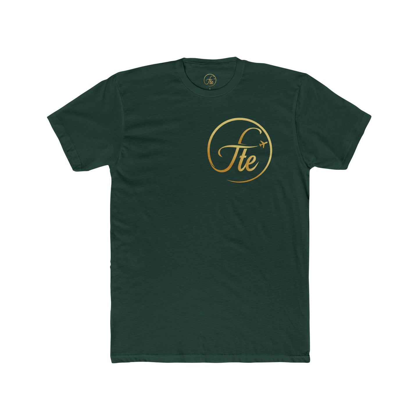 FTE Travel-Inspired Unisex Cotton Crew Tee with Aeroplane Design