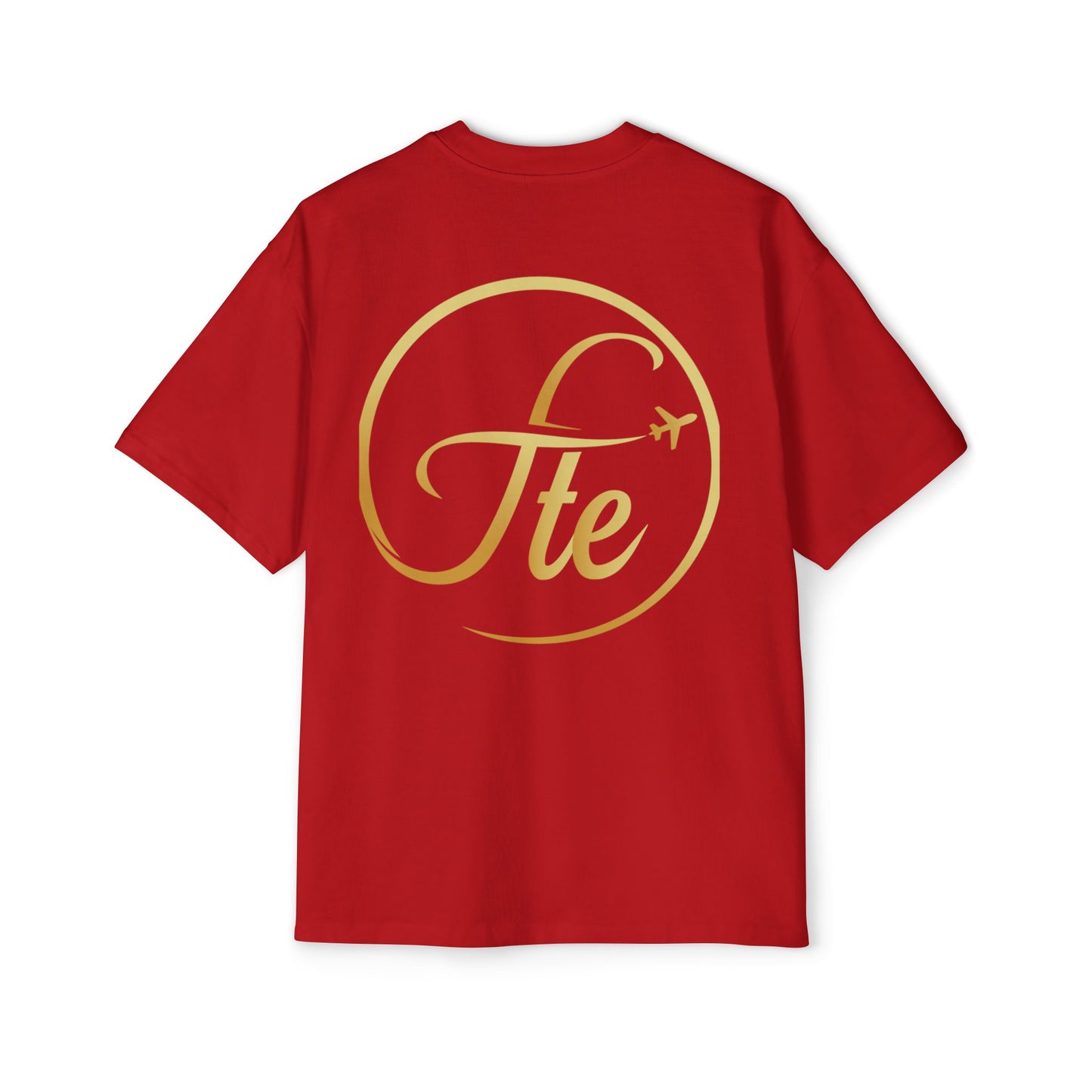 FTE Men's Heavy Oversized Tee - Stylish Travel-Inspired Shirt with Airplane Design