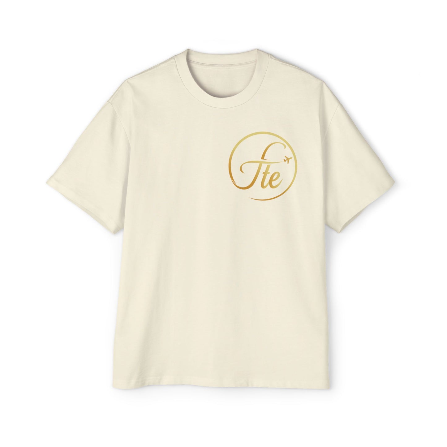 FTE Men's Heavy Oversized Tee - Stylish Travel-Inspired Shirt with Airplane Design